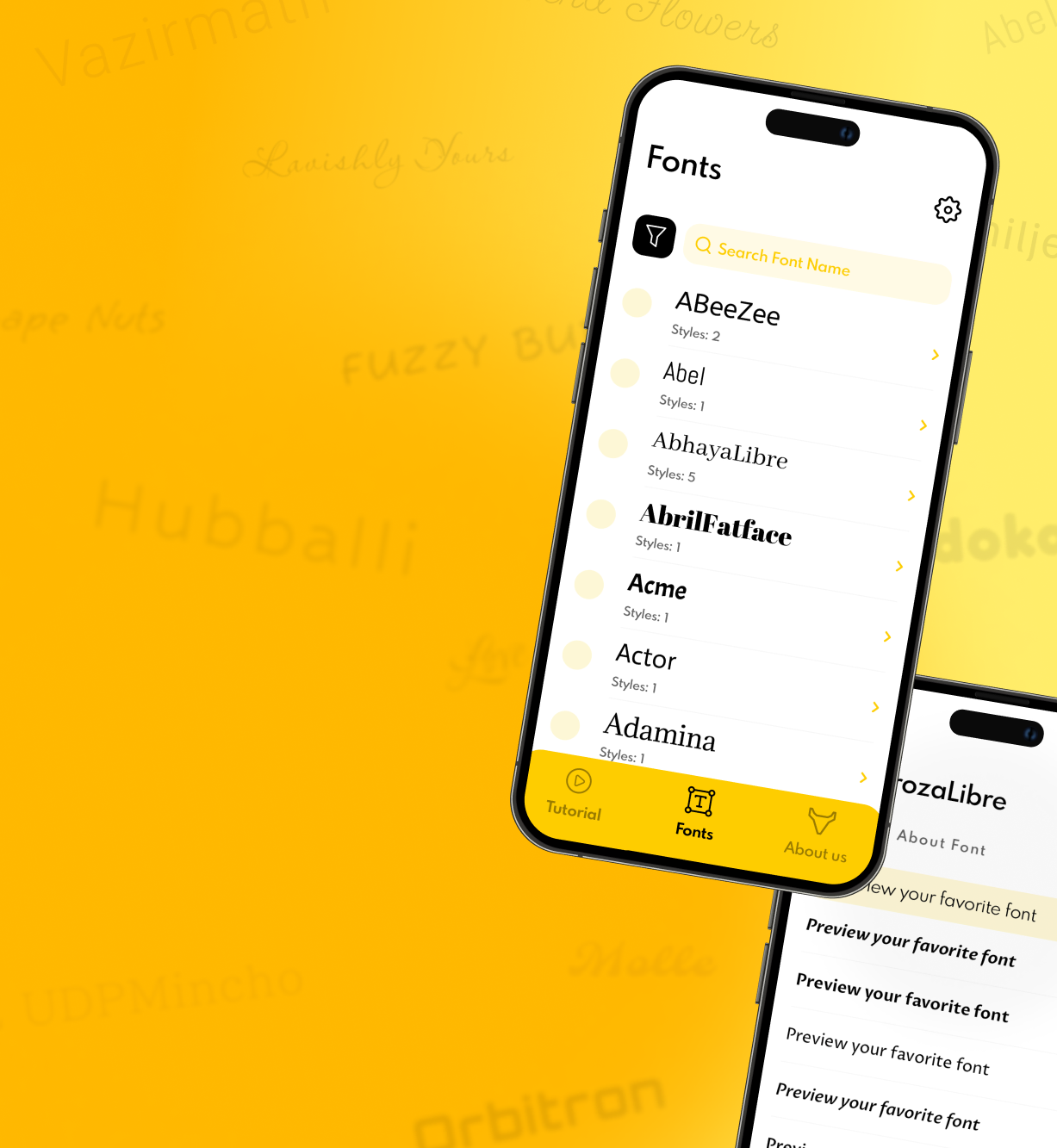 Font Installer app preview background