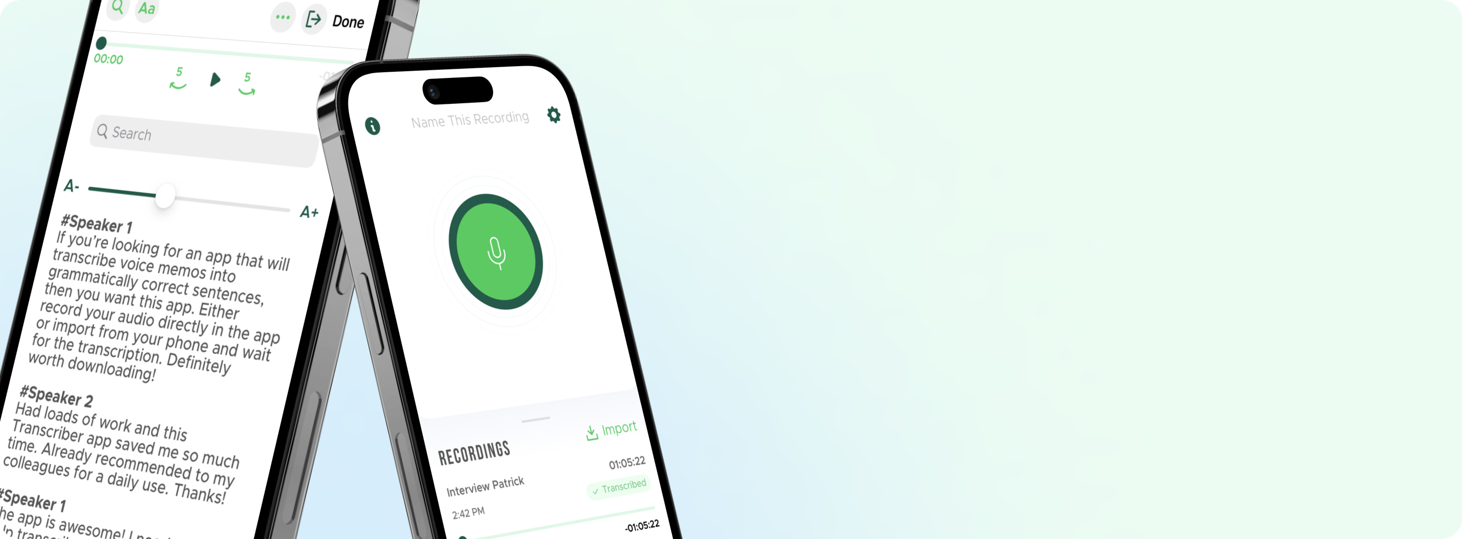 Transcriber app preview background